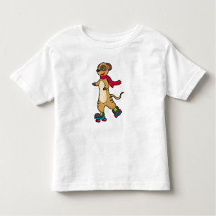 Camiseta De Bebé Meerkat como patinador con patines