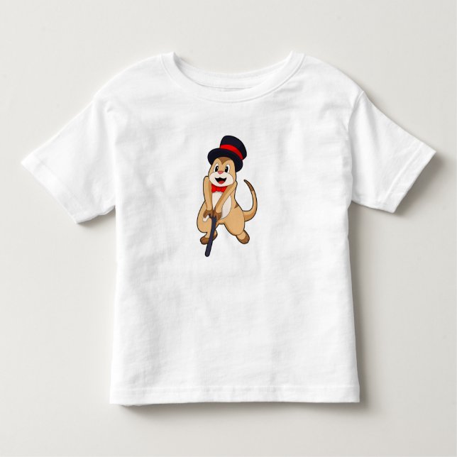 Camiseta De Bebé Meerkat como pensionista con palo (Anverso)