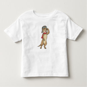 Camiseta De Bebé Meerkat como piloto con gorra piloto
