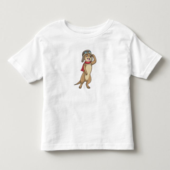 Camiseta De Bebé Meerkat como piloto con gorra piloto (Anverso)