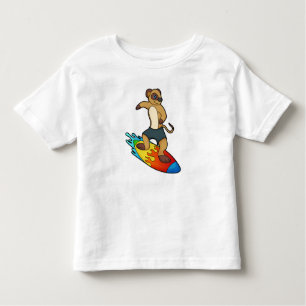 Camiseta De Bebé Meerkat como surfista con Surfboard
