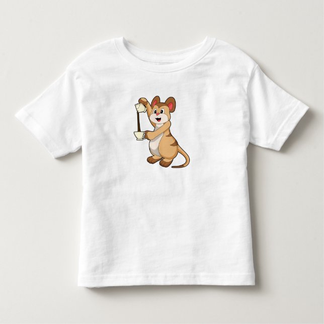 Camiseta De Bebé Meerkat con café y café.PNG (Anverso)