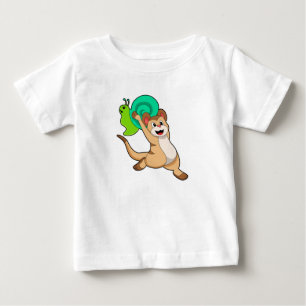 Camiseta De Bebé Meerkat con caracol.PNG