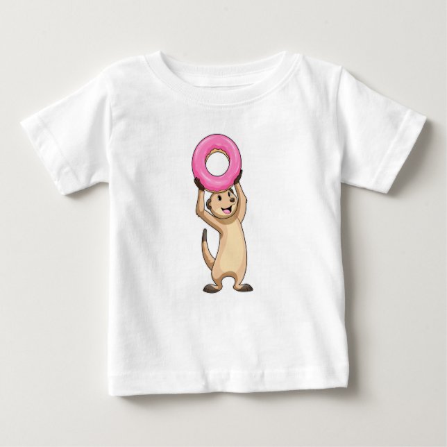 Camiseta De Bebé Meerkat con Donut (Anverso)