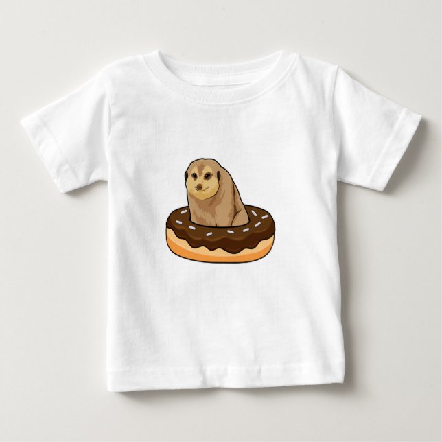 Camiseta De Bebé Meerkat con Donut (Anverso)