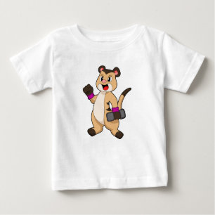 Camiseta De Bebé Meerkat con Dumbbell