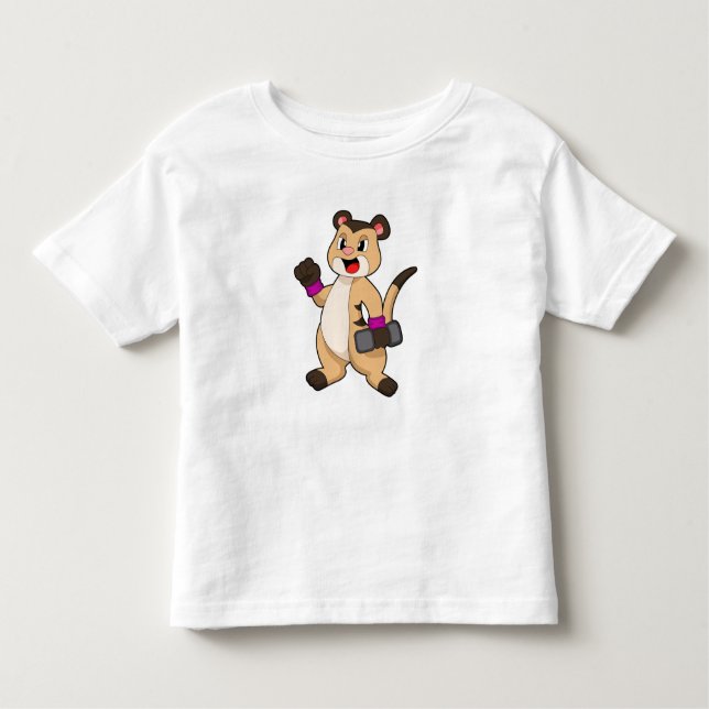 Camiseta De Bebé Meerkat con Dumbbell (Anverso)