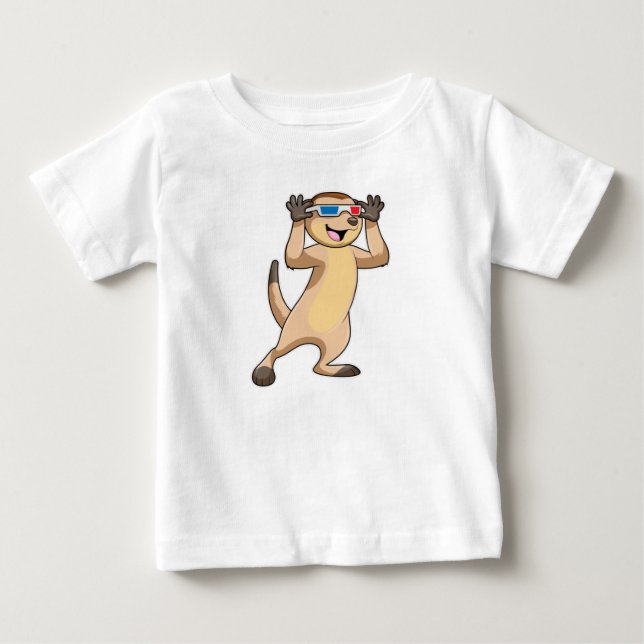 Camiseta De Bebé Meerkat con gafas (Anverso)