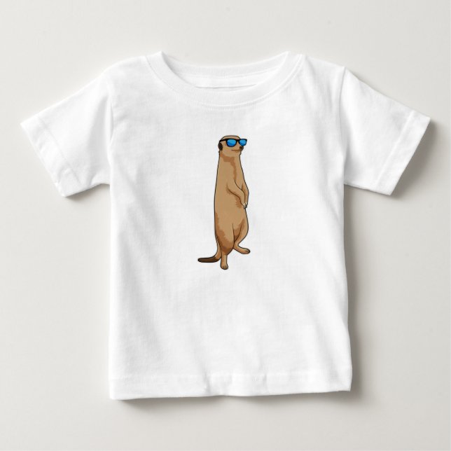 Camiseta De Bebé Meerkat con gafas de sol (Anverso)
