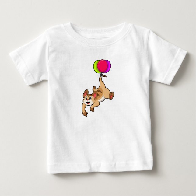 Camiseta De Bebé Meerkat con globo (Anverso)