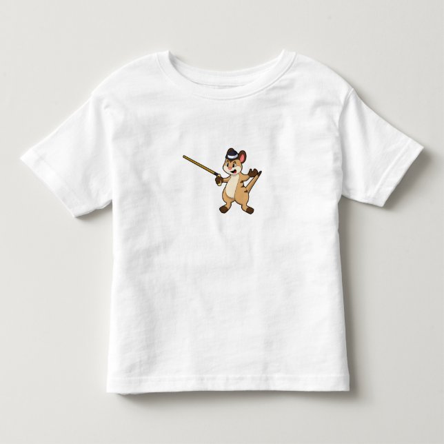 Camiseta De Bebé Meerkat con Gorra y palo para caminar (Anverso)