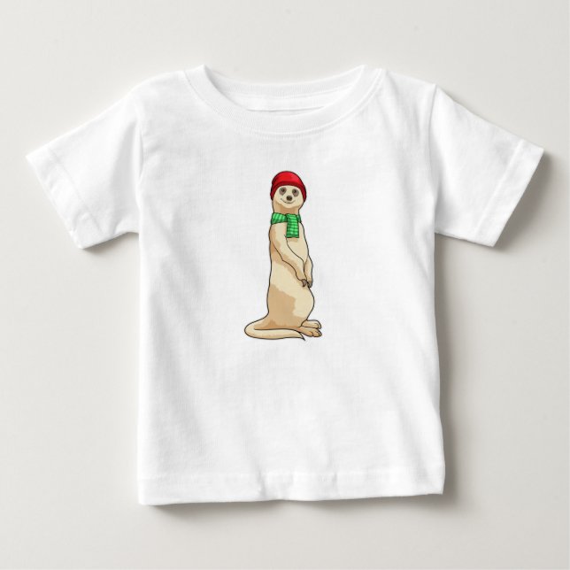 Camiseta De Bebé Meerkat con Gorra y Scarf (Anverso)