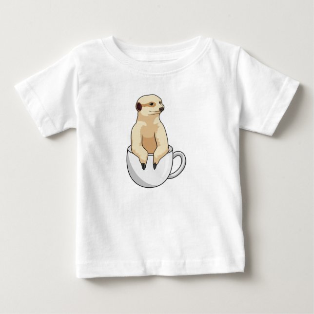 Camiseta De Bebé Meerkat con la Copa de Café (Anverso)