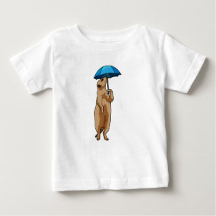 Camiseta De Bebé Meerkat con paraguas