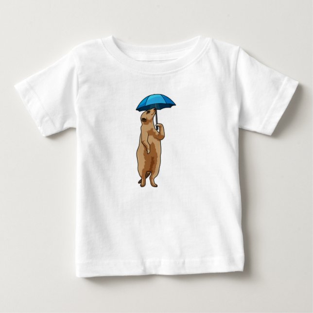 Camiseta De Bebé Meerkat con paraguas (Anverso)