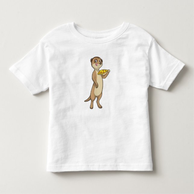 Camiseta De Bebé Meerkat con pizza (Anverso)