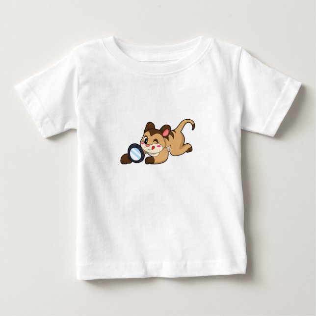Camiseta De Bebé Meerkat con vidrio de aumento (Anverso)