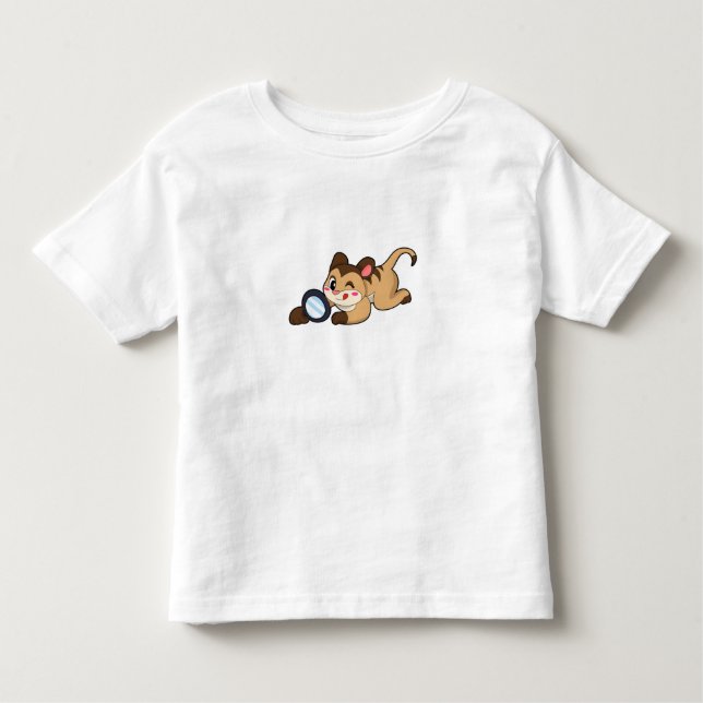 Camiseta De Bebé Meerkat con vidrio de aumento (Anverso)