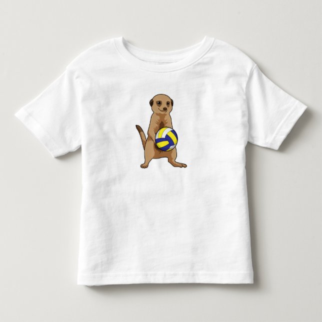 Camiseta De Bebé Meerkat con voleibol (Anverso)