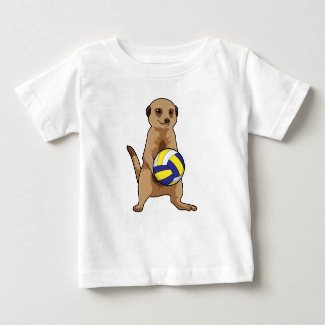 Camiseta De Bebé Meerkat con voleibol (Anverso)