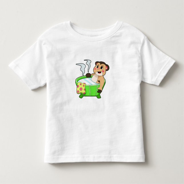 Camiseta De Bebé Meerkat en bañarse en bañera (Anverso)