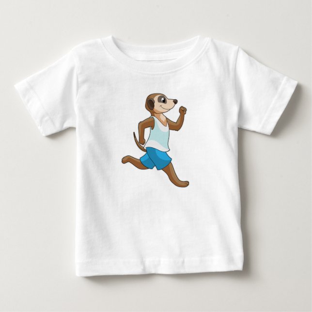 Camiseta De Bebé Meerkat en deportes de carreras (Anverso)