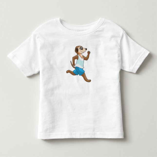 Camiseta De Bebé Meerkat en deportes de carreras (Anverso)
