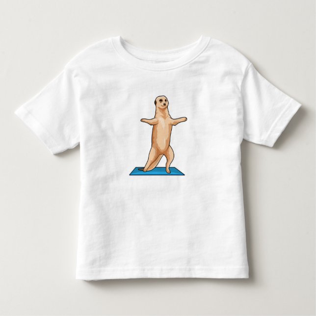 Camiseta De Bebé Meerkat en ejercicio Fitness Stretching (Anverso)