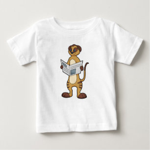 Camiseta De Bebé Meerkat leyendo un periódico
