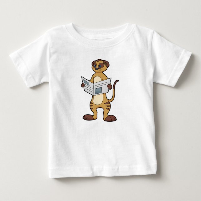 Camiseta De Bebé Meerkat leyendo un periódico (Anverso)