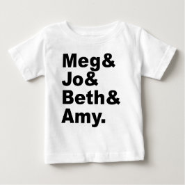 Camiseta De Bebé Meg & Jo & Beth & Amy | Literatura de mujeres pequ