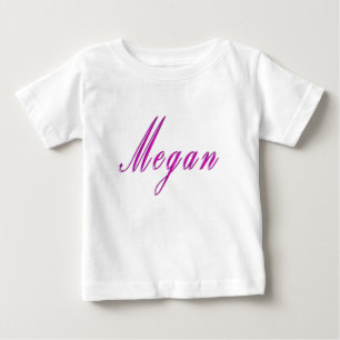 Camiseta De Bebé "Megan" nombre de niña rosa elegante,
