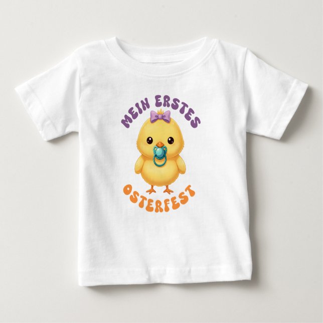 Camiseta De Bebé Mein erstes Osterfest - Süßes Küken mit Schnuller (Anverso)