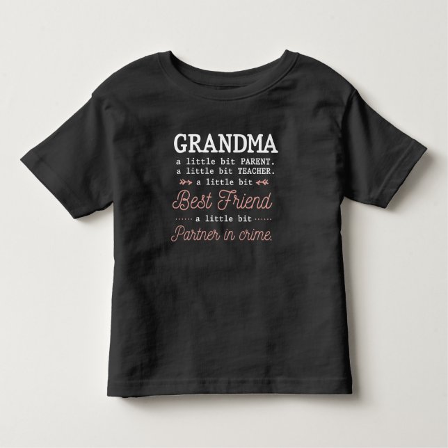 Camiseta De Bebé Mejor Abuela Acompañada En Crimen (Anverso)