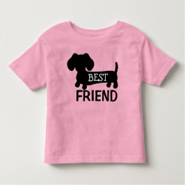 Camiseta De Bebé Mejor Amigo, Dachshund, Pequeño Camisas Rosa