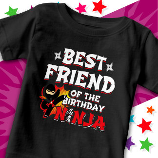 Camiseta De Bebé Mejor Amigo de Cómic del Ninja del Cumpleaños