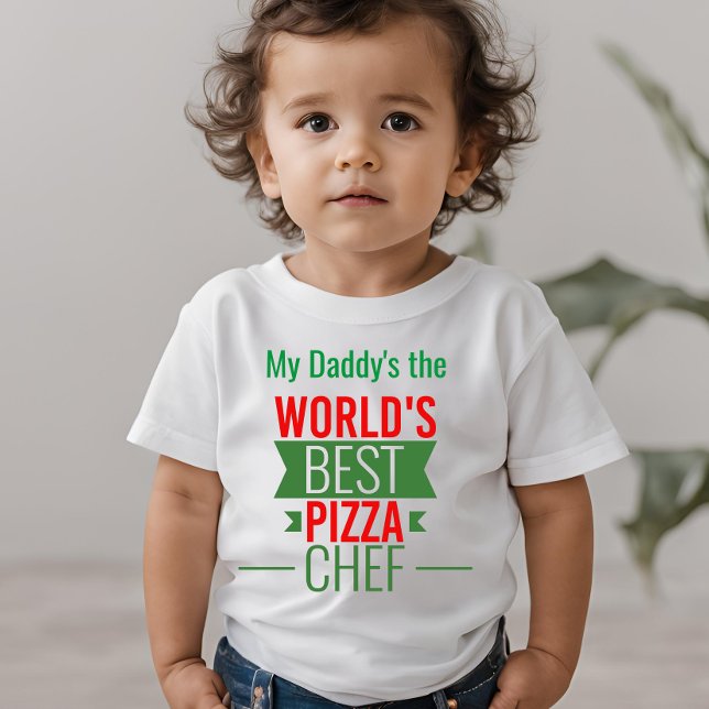 Camiseta De Bebé Mejor chef de pizza del mundo - verde rojo (Subido por el creador)