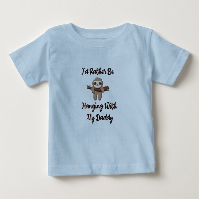 Camiseta De Bebé Mejor Estoy Colgado Con Mi Papá bebé perezoso (Anverso)