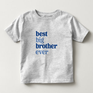 Camiseta De Bebé Mejor Gran Hermano siempre Gris con Blue Text Boy