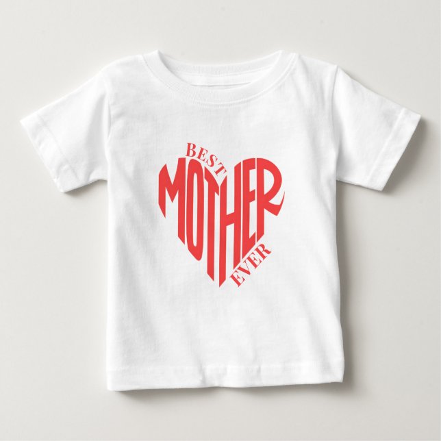 Camiseta De Bebé Mejor Madre, Nombre Personalizado Corazón (Anverso)