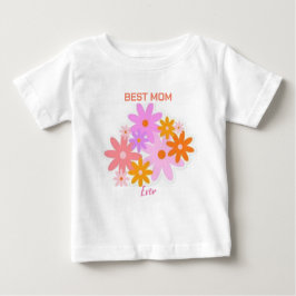 Camiseta De Bebé Mejor Mamá Siempre Floral Baby Tee