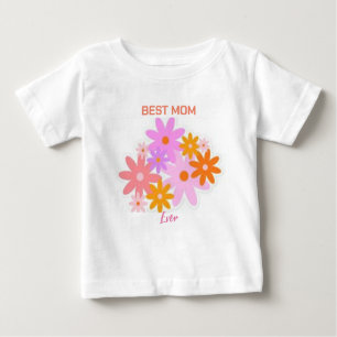 Camiseta De Bebé Mejor Mamá Siempre Floral Baby Tee
