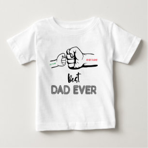 Camiseta De Bebé Mejor Papá De La Historia, Padre De 1, Nombre Pers