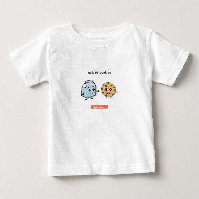 Camiseta De Bebé Mejores amigos: Leche y cookies (Anverso)