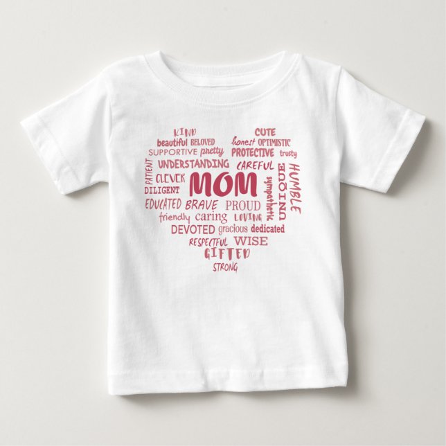 Camiseta De Bebé Mejores cualidades de la madre y características d (Anverso)