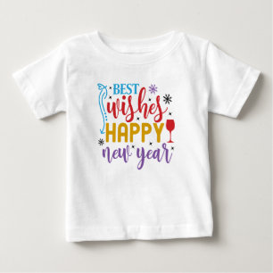 Camiseta De Bebé Mejores Deseos Feliz Año Nuevo Diseño-80967