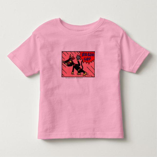 Camiseta De Bebé Mel NINJA CAT Toddler Ringer T-Shirt (Anverso)