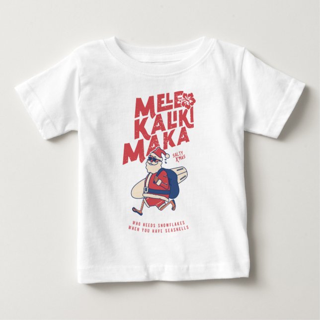 Camiseta De Bebé Mele Kalikimaka - Divertidos Navidades de Santa Ha (Anverso)