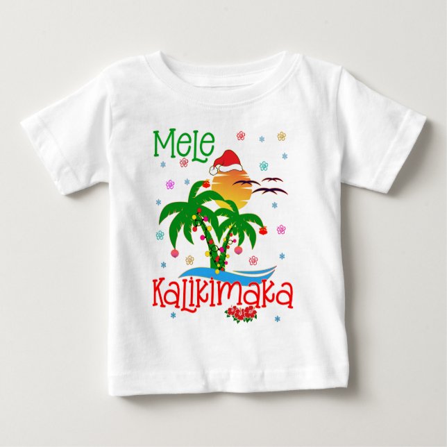 Camiseta De Bebé Mele Kalikimaka Hawai Feliz Navidad Aloha  (Anverso)