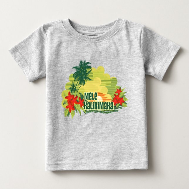 Camiseta De Bebé Mele Kalikimaka Navidades de la Isla Tropical de H (Anverso)